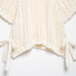 Hollow Out Knit Pullover Women Casual Round Neck Lace Up Bow Sweater Female Autumn Short Sleeves Solid Knitwears Lady