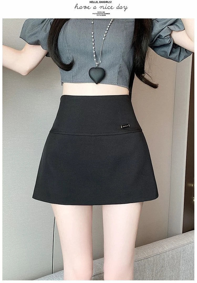 Skirt Pants Skirt Female Spring and Summer New High-waisted Thin A Word Skirts Pants Open Fork Package Hip Business Skirt
