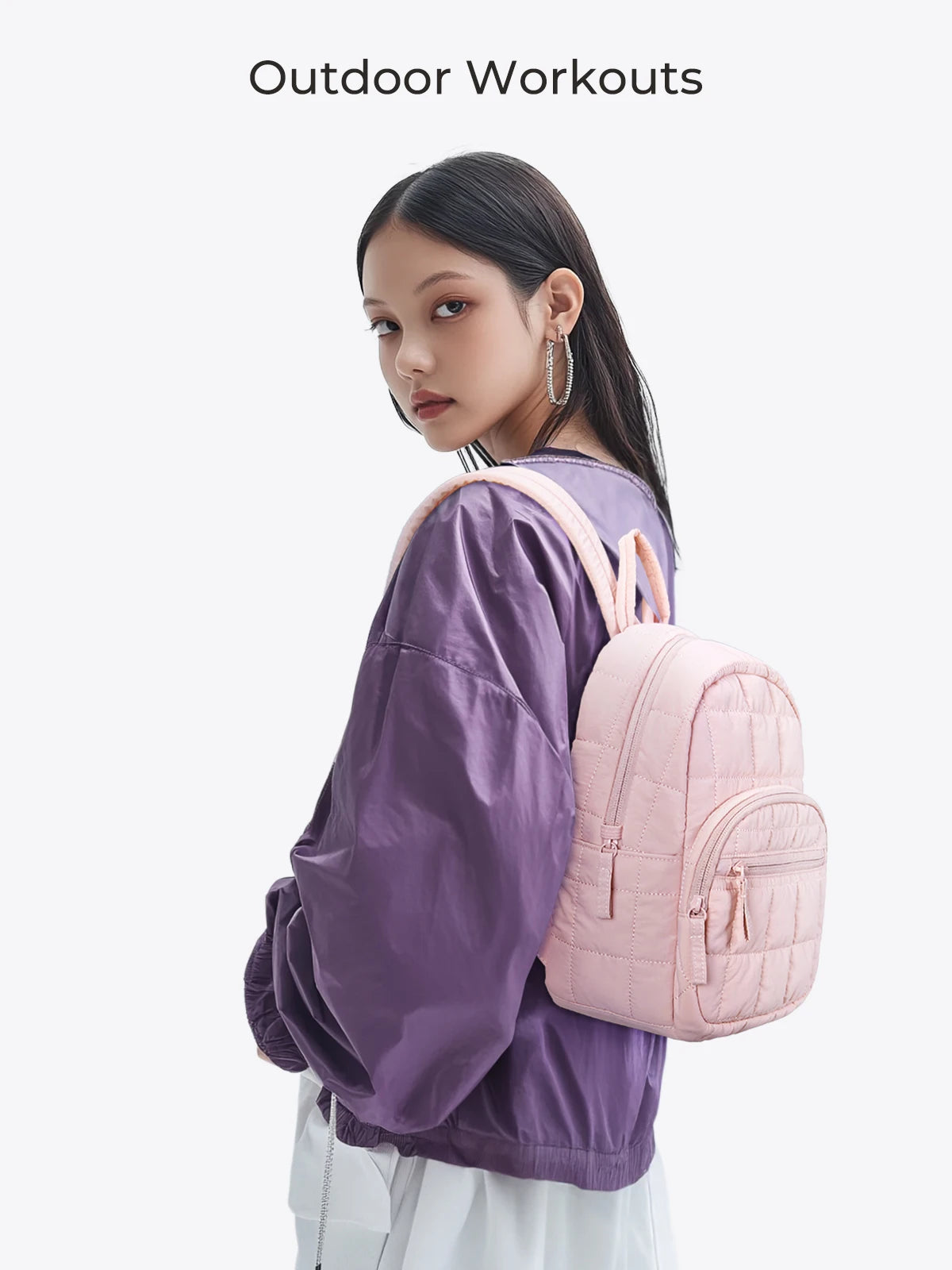 BAGSMART Laptop Bags College Casual Backpack for Women Quilted Small Computer Bookbag Water-Resistant 15.6 Inch notebook Bag