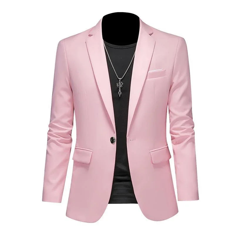 Boutique Fashion Solid Color High-end Brand Casual Business Men's Blazer Groom Wedding Gown Blazers for Men Suit Tops Jacke Coat