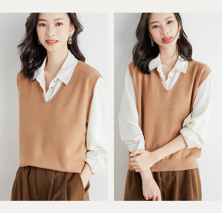 Spring Autumn Knitted Vest for Women Clothes Fashion Casual Thin Sweater Vests Harajuku Tank Tops Ropa Mujer Elegant Blusas