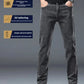 2025 New Winter Men Black Straight Stretch Denim Thick Velvet Pants Warm Jeans Casual Fleece Line Trousers Male Plus Size
