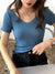 AOSSVIAO 2026 V-neck Solid Thin Summer Pullover Women Sweater Female Knitted Ribbed Sweater Slim Short Sleeve Bodycon Sweater