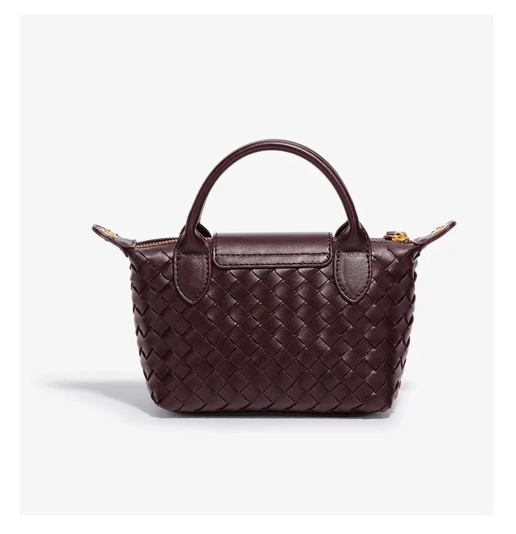 Handwoven single-shoulder small dumpling bag, fashionable bucket bag, new simple ladies crossbody lunch box bag, small tote bag