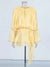 TWOTWINSTYLE Solid Blouse Mini Dresses For Women V Neck Long Sleeve Spliced Lace Up Sweet Style Dress Female Clothing Fashion