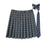 Women Summer Plaid Pleated Skirt With Necktie Bowtie Korean Jk Skirt Uniform Japanese School Preppy A Line Mini Skirts