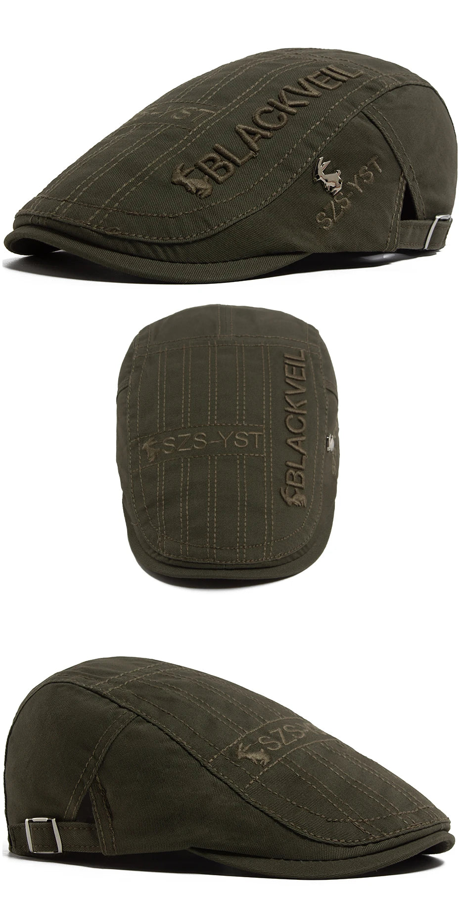 Men Beret Fashion Rabbit Embroidery Flat Caps Spring Summer Visor For Male Fashion Vintage Newsboy Cap Casual Berets Adjustable