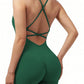 Sexy Fitness Jumpsuit Women Cross Adjustable Sports Playsuit Running One Piece Yoga Suit Scrunch Shorts Backless Set Romper