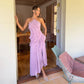 Gown Neck Strap Irregular Long Dress For Women Ruffle Sleeveless High Waist Backless Dresses 2025 New Summer Elegant Party Y2k