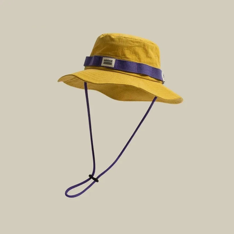 Summer New Bucket Hat For Men Fisherman Cap Fishing Outdoor Sunshade Big Brim Panama Hat Sunscreen Riding Hiking Suncreen Sunhat