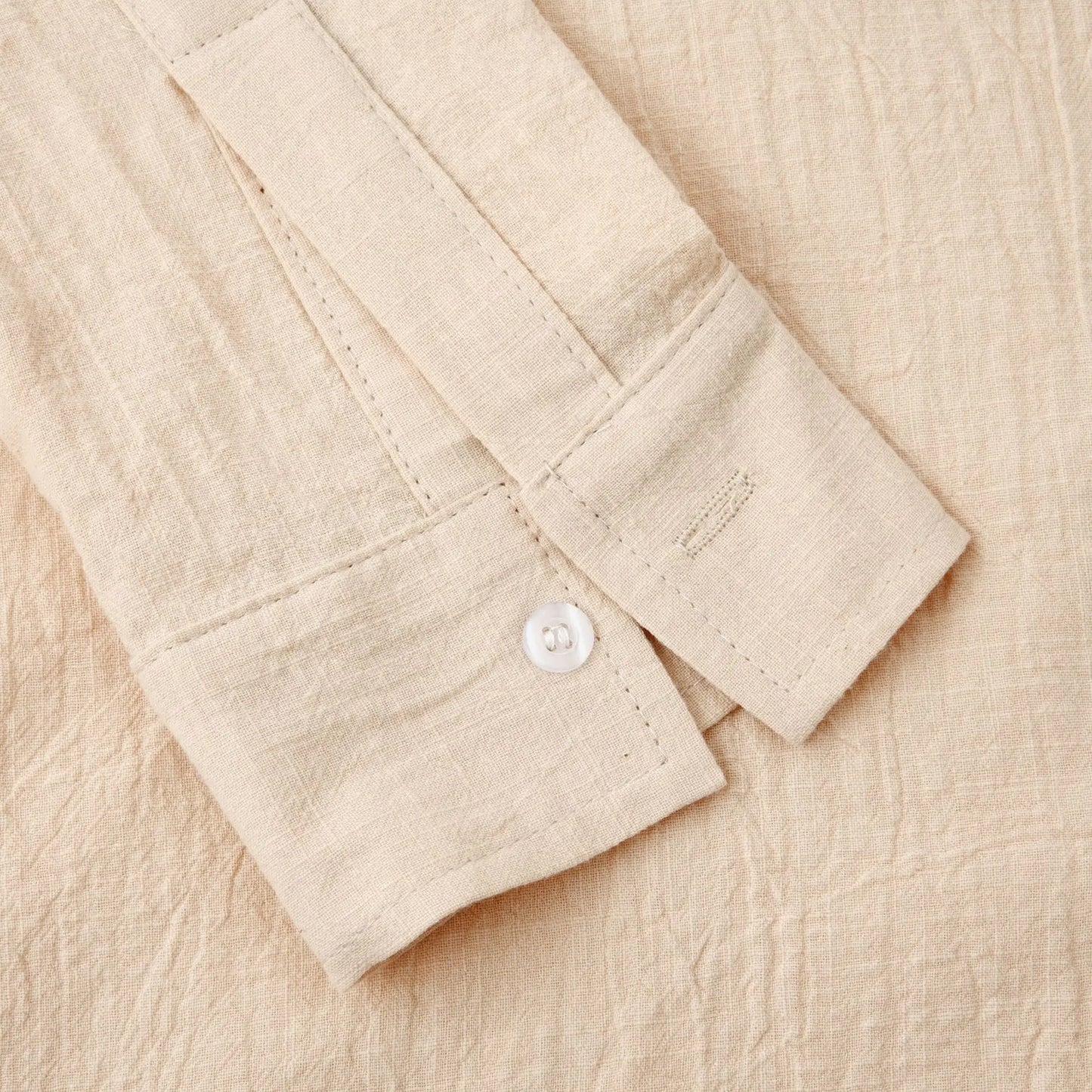 2026 Spring Summer New Mens Slim Fit Solid Color Long Sleeve Shirt Cotton Linen Casual Top Breathable ventilate absorb sweat