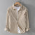 2025 Spring/Summer Men's Square Collar Button Striped Pocket Loose Fashion Casual Versatile Simple Design Long Sleeve Shirt