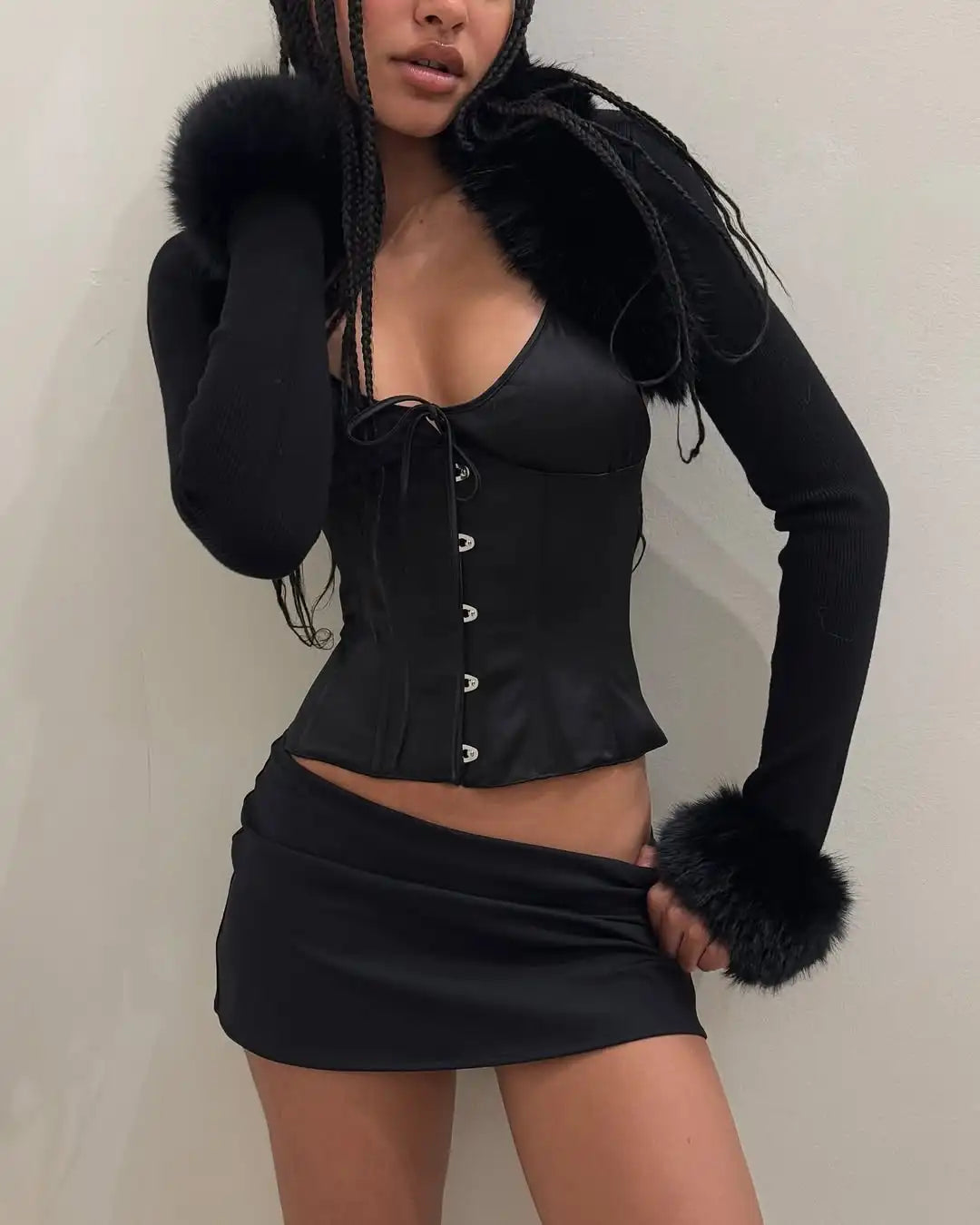 Guiz Low-Waist Elastic Hip-Hugging Skirt, Black Skirt, Versatile Mini Sexy Women's Short Skirt