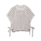 Hollow Out Knit Pullover Women Casual Round Neck Lace Up Bow Sweater Female Autumn Short Sleeves Solid Knitwears Lady