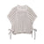 Hollow Out Knit Pullover Women Casual Round Neck Lace Up Bow Sweater Female Autumn Short Sleeves Solid Knitwears Lady