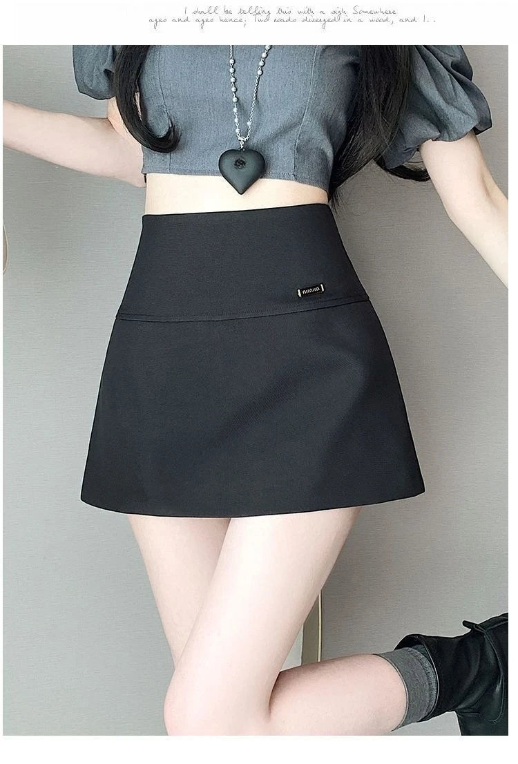 Skirt Pants Skirt Female Spring and Summer New High-waisted Thin A Word Skirts Pants Open Fork Package Hip Business Skirt