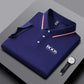 Embroidered New Men's Business Casual Short Sleeved Polo Shirt, Fashionable, Breathable, Comfortable and Versatile Top