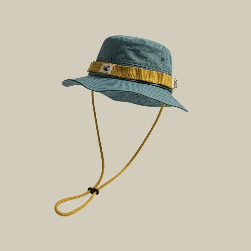 Summer New Bucket Hat For Men Fisherman Cap Fishing Outdoor Sunshade Big Brim Panama Hat Sunscreen Riding Hiking Suncreen Sunhat