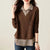 Fake Two Piece Top Knit Sweater Women's Splice Shirt Collar 2024 Spring Autumn New Korean Loose Long Sleeve Sweater Brown Shirt