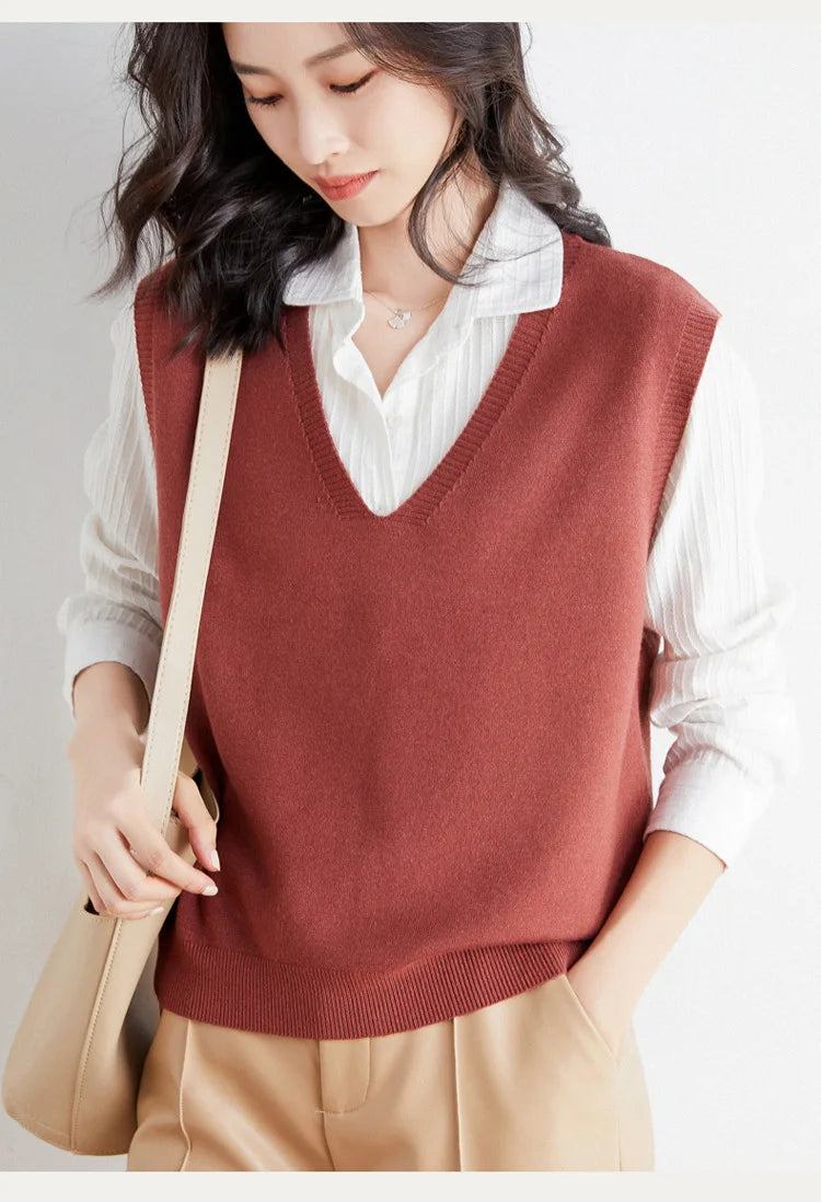 Spring Autumn Knitted Vest for Women Clothes Fashion Casual Thin Sweater Vests Harajuku Tank Tops Ropa Mujer Elegant Blusas