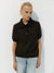 Wolfeel Summer New Polo Collar Hollow Knitted Short Sleeved Sweater Women's Bubble Sleeve T-shirt Female Simple Knitted Sweater