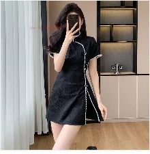 2026 chinese sexy nightclub dress improved cheongsam flower print qipao dress+shorts set hotel spa work dress beauty uniform