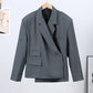 Bomber Jacket Women's Coat Oversized Blazer Lapel Diagonal Placket Asymmetrical Suit Flap Pockets Spring Woman Clothes Loose Top