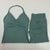Impact Yoga Set Women Padded Halter Tank Top Scrunch Butt Lifting Gym Shorts Set Summer Sportswear Workout Clothes
