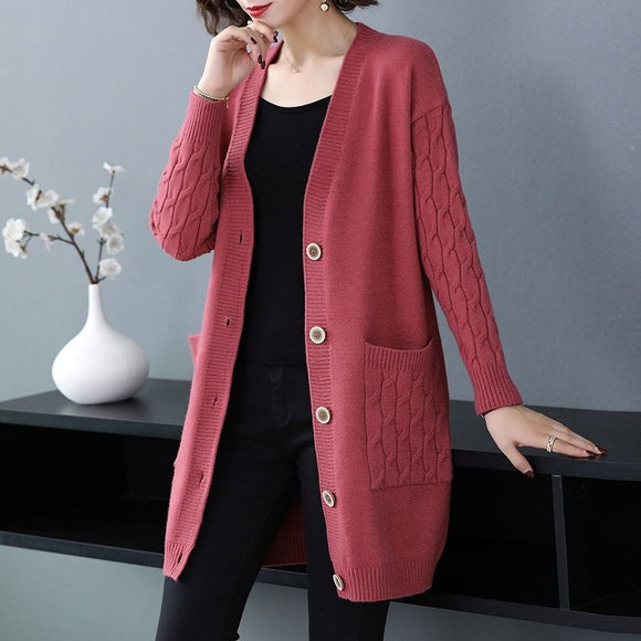 Large Size Fashion Knitted Coat