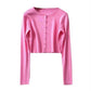 Korean Style O-neck Short Knitted Sweaters