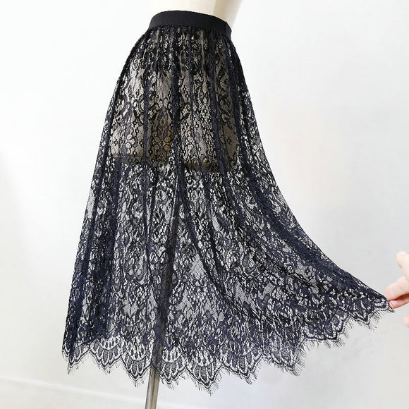 Sexy Lace Transparent Tulle Skirt