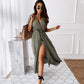 Sexy V-neck Split Midi Dress