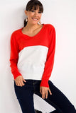 V-Neck Double-Color Long Sweater