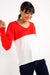 V-Neck Double-Color Long Sweater