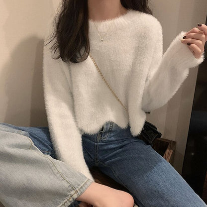 Korean Style Velvet Knitted Sweater